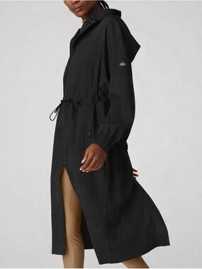 ALO summer nights black light weight long hooded jacket